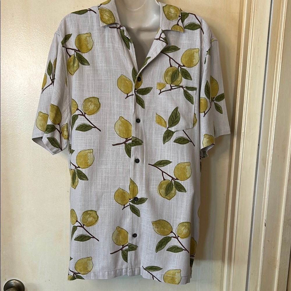 Banks Journal Men’s  Citrus Cotton/Linen Casual Button Down Shirt size XL